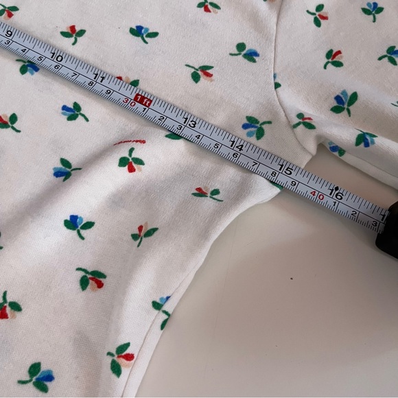 Vintage 60 70 Obermeyer Cottagecore Flower Ski Turtleneck Tee shirt Base Layer - Picture 15 of 16